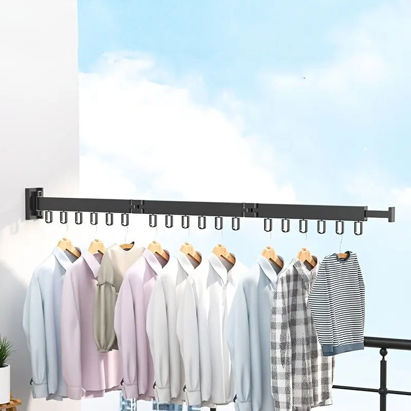 Foldable Wall Mounted Clothes Rail For Bedrooms, Balcony & Office!